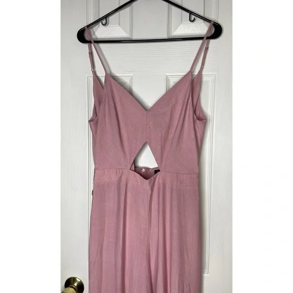 Lulu’s Imagine That Mauve Pink Tie-Back Cutout Culotte Jumpsuit Size Medium - Picture 3 of 7